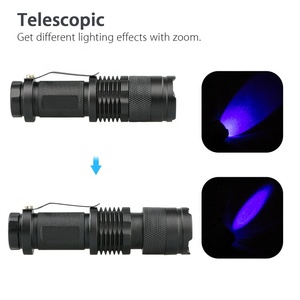 Lampes Torches LED à Lumière Noire Ultraviolette Portables Détection d'Urine d'Animaux de Compagnie Lampe d'Inspection Zoom <span class=keywords><strong>Mini</strong></span> 395nm 365nm Lampe Torche UV - Product Image 4