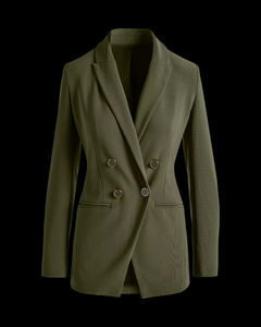 Blazer de Mujer Tipo Boyfriend, Cierre de un Botón, Tejido Sólido con Bordado, Antiarrugas - Product Image 5