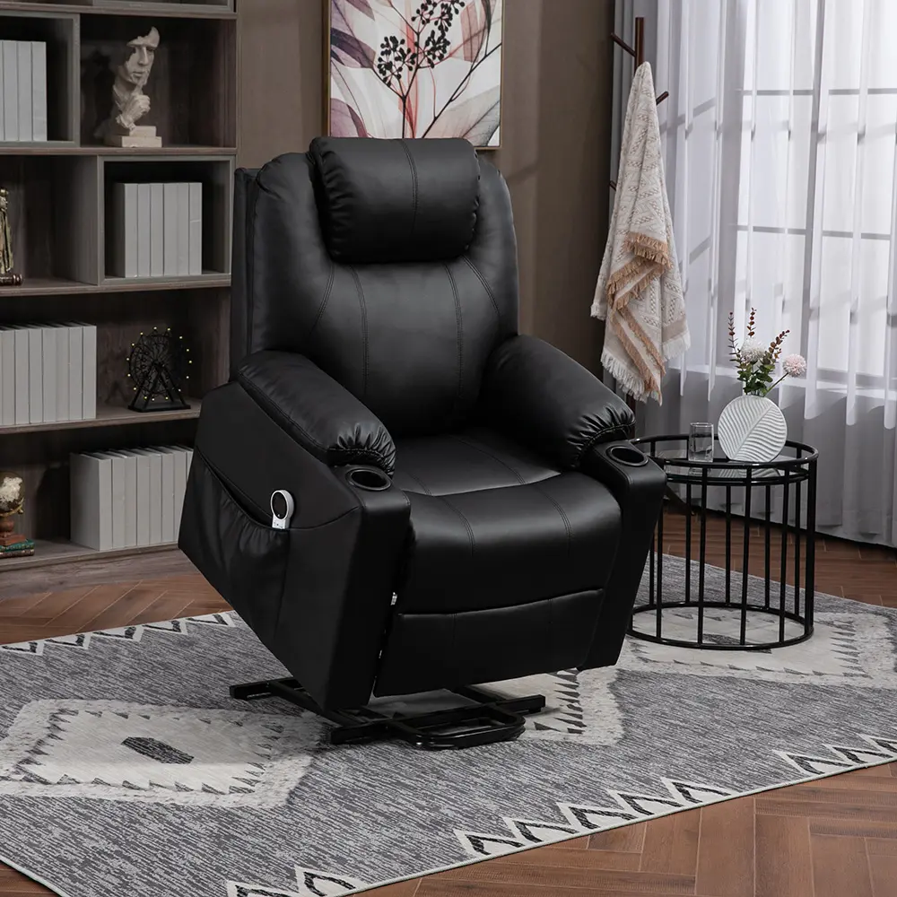 Silla reclinable de ocio para sala de estar, sofá reclinable individual, silla reclinable de cuero eléctrica de doble motor