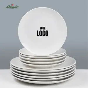 China Manufacturers Custom Cheap Bulk Ceramic White Dinner Plate Porcelain Restaurant Plates Ceramic With Logo On Market