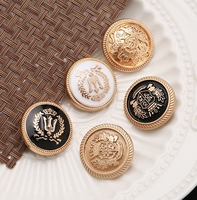 Boutons ronds tendance avec tige en alliage de zinc pour blazer, pull, manteau, veste pour hommes et femmes, lavables à sec