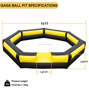 <span class=keywords><strong>Gaga</strong></span> <span class=keywords><strong>Ball</strong></span> Pit gonflable de 15 pieds avec souffleur intégré puissant, <span class=keywords><strong>Gaga</strong></span> Pit portable pour les activités intérieures et extérieures, l'école et la famille - Product Image 6