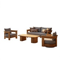 Ensemble de canapés modernes pour l'extérieur, chaise de loisirs, meubles de luxe en teck pour patio, balcon, jardin, imperméable et durable