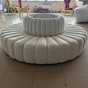 Juego de sofá de sala de estar de terciopelo de diseño novedoso de moda LEDA para muebles de Hotel de recepción de oficina en casa - Product Image 3