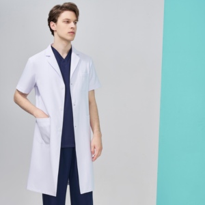 <span class=keywords><strong>เสื้อ</strong></span>กาวน์แพทย์ชายแบบปรับได้ สีขาว สำหรับช่างชีววิทยา ผ้าทอ - Product Image 4