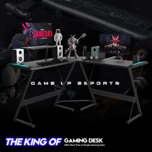 Vekin-escritorio <span class=keywords><strong>de</strong></span> juegos profesional, mueble <span class=keywords><strong>de</strong></span> esquina negro moderno personalizado, luz RGB, <span class=keywords><strong>mesa</strong></span> <span class=keywords><strong>de</strong></span> ordenador - Product Image 3