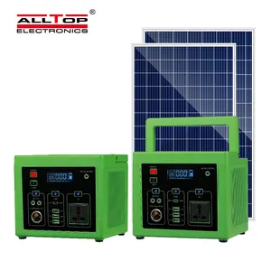 Alltop gerador solar portátil, gerador solar portátil de alta potência 300w 500w uso ao ar livre, camping, sistema elétrico