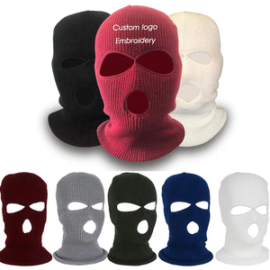 Wholesale Custom Logo Knit <b>Beanie</b> <b>Hats</b> Full Face Ski Mask with 3 Holes Balaclava <b>Beanies</b> - Product Image 1