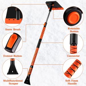 Brosse télescopique pour enlever la neige, outils <span class=keywords><strong>de</strong></span> soins pour <span class=keywords><strong>voiture</strong></span>, accessoire automobile, grattoir <span class=keywords><strong>de</strong></span> neige, pelle détachable, robuste, 1 pièce - Product Image 2