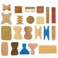 Pansement en PE 50 pièces/75 pièces/100 pièces Assortiment de pansements médicaux en plastique transparent/haute élasticité/blanc coton/tissu