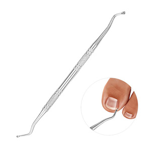 Poussoir à ongles en acier inoxydable, outils de dissolvant de vernis à ongles double face, argent - Product Image 4