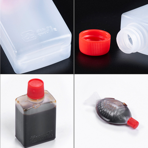 Sunzza Mini Chai Cho Rõ Ràng Nhựa Pe Cấp Thực Phẩm Mini Cá Hình Dùng Một Lần Nước Sốt Đậu Nành Chai Với Nắp Màu Đỏ - Product Image 5