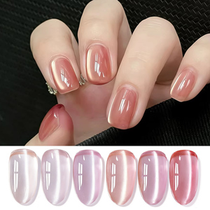 ZRKGEL ยาทาเล็บเจลแบบมืออาชีพ 6 สี ชมพูประกายแสงจันทร์ ยาทาเล็บเจลแบบตาแมว  รับผลิตตามสั่ง  ชุดยาทาเล็บเจลดีไซน์เนอร์ขายส่ง - Product Image 5