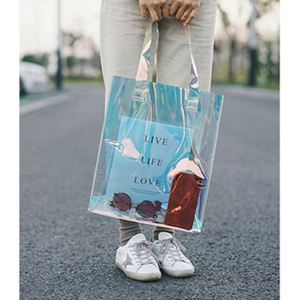 Bolsa de Compras Holográfica Transparente Impermeable al por Mayor, Bolsa de Hombro Láser, Bolsa de PVC Iridiscente con Efecto Holograma - Product Image 5