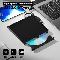 Lecteur/graveur de DVD externe USB Type-C, lecteur optique, graveur de CD-RW, graveur de DVD-RW, duplicateur de disques, compatible avec les ordinateurs portables et de bureau