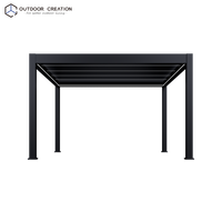 Pergola Bioclimatique Autoportante Prestige 4x4m en Aluminium Motorisée Électrique Étanche Thermolaquée Écologique pour Balcon et Jardin