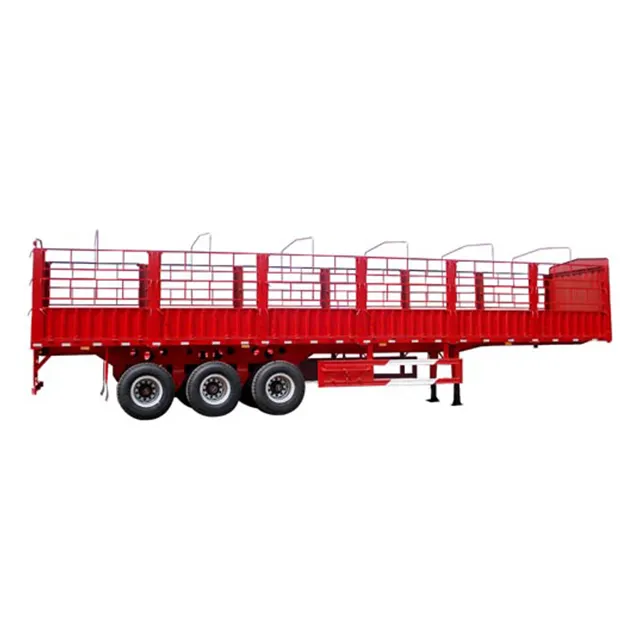 Semi-remorque à 3 essieux semi-remorque cargo clôture de transport de marchandises semi-remorque