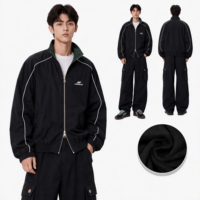 Veste zippée double face pour homme, réversible, rayures vertes, passepoil noir, pour un style urbain et la superposition, fournisseur en gros