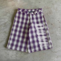 Ouna fabricant de vêtements personnalisé surdimensionné Plaid Baggy Shorts Streetwear sport été ample court pantalon Homme