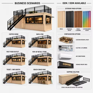 Restaurant-<span class=keywords><strong>barbecue</strong></span> mobile et extensible en conteneur de 20 et 40 pieds, structure en acier galvanisé durable, maison modulaire avec espace repas sur le toit - Product Image 3