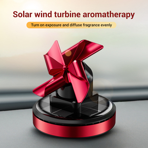 Ambientador Giratorio de Aromaterapia con Energía Solar, Adorno Moderno con Forma de Molino de Viento, 4 Tipos de Fragancias, Fragancia Ligera y Duradera para Autos - Product Image 2