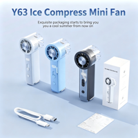 Ventilador Portátil USB Recargable de Alta Velocidad para Refrigeración, 3000 mAh, Ajuste Continuo, Mini Ventilador de Mano