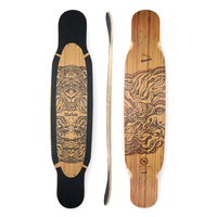 Planches de longboard de skateboard à quatre roues Dragon écologiques, personnalisées, professionnelles, vierges, en bambou, pour la danse, le descente et le cruiser