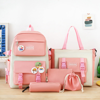 Sac à Dos Étudiant Cinq Pièces Style Coréen Simple et Mignon Grande Capacité Vente en Gros 932