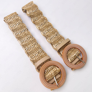 REWIN Boho 4cm de largeur femmes boucle ronde kaki PP paille taille ceintures maigre <span class=keywords><strong>Raphia</strong></span> paille robe <span class=keywords><strong>ceinture</strong></span> - Product Image 6