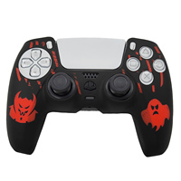 Housse de manette en silicone de qualité supérieure gravée au laser avec motif, anti-transpiration, antidérapante, poignée ergonomique pour coque de manette PS5