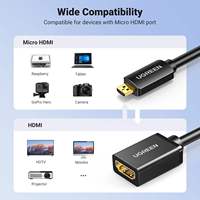 Adaptador Micro USB Macho a Hembra, Cable 4K60Hz HDR 3D Dolby 18Gbps de Alta Velocidad TRS PVC Combinado