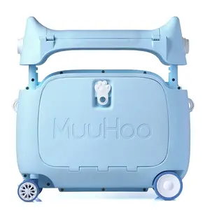 Children scooter luggage bag ride on Travel portable case relax pur your leg on lazy suitcase