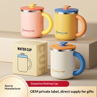 Mug à café isotherme à double paroi en acier inoxydable 304 avec couvercle, design tendance et créatif, valeur esthétique élevée, tasse cadeau