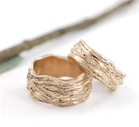 Bague en or rose 14 carats plaqué or rose, motif feuilles, inspirée de la nature, bague de fiançailles fantaisie, bague de fiançailles en or rose émeraude