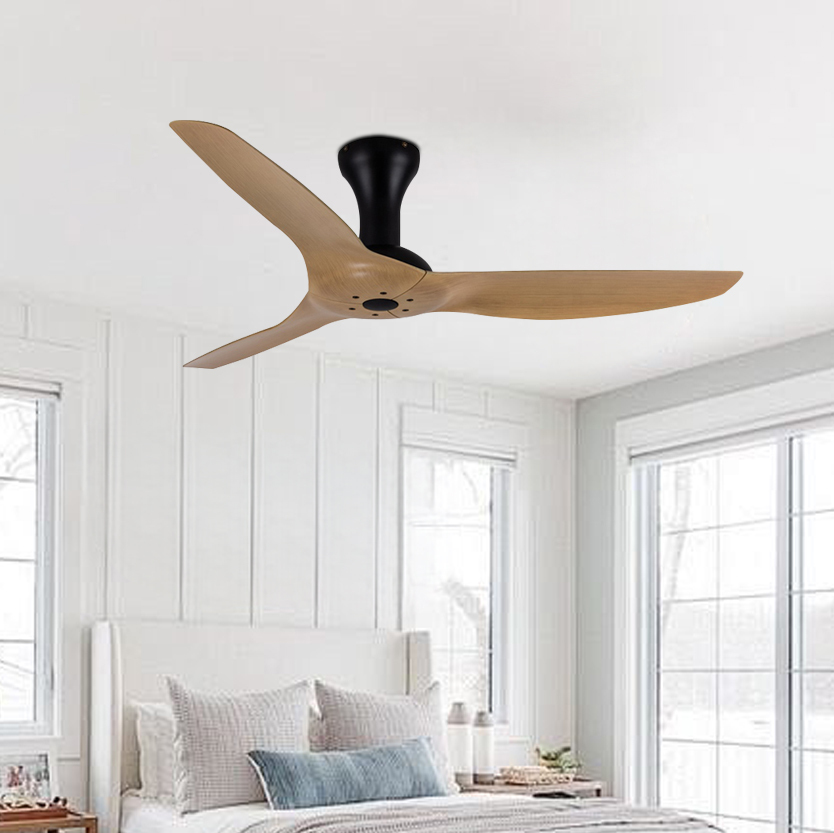 52-Inch Flush Mount Ceiling Fan – 3-Blade Reversible DC Motor with Remote Control