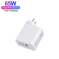 SAA RCM 65W GaN USB C chargeur PD QC 3.0 adaptateur secteur prise AU charge rapide pour ordinateur portable tablette téléphone