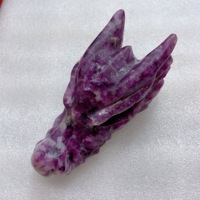 Statue sculptée à la main en Maca naturelle violette en forme de tête de dragon, figurine animale sculptée pour la décoration intérieure et les cadeaux (vente en gros)
