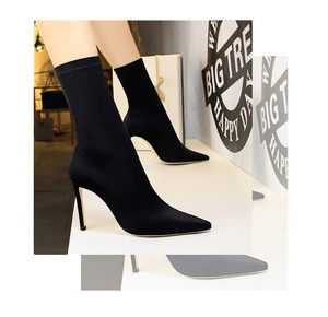 Botas simples de mujer stiletto súper de tacón alto sexy club nocturno pedicura era fina puntiaguda stretch tacones altos botas para niñas - Product Image 6