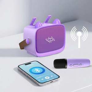 Máy Karaoke <span class=keywords><strong>Mini</strong></span> Giáng Sinh Sinh Nhật Cho Trẻ Em, Đồ Chơi Trẻ Em, Trò Chơi Thông Minh, Loa Karaoke Tiệc Tùng với 2 Micro Không Dây - Product Image 2