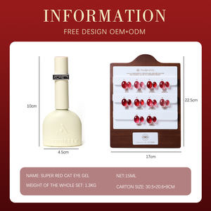 ชุดของขวัญเจลทาเล็บแม่เหล็ก ZRKGEL OEM 10 สี คอลเลคชั่นหรูหรา โทนสีแดงวาเลนไทน์ ประกายเพชรโรแมนติก แห้งด้วยแสง UV/LED - Product Image 6