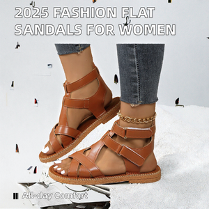 Sandalias Planas de Diseñador, Nuevas Sandalias de Verano para Mujer, Ligeras, de PU, a la Moda, de Alta Calidad, al por Mayor - Product Image 2