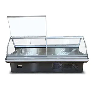 Display Fridge Refrigerator Front Open Curved Glass Deli Case Refrigerator Commercial Display Fridge Fast Food Showcase