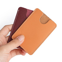 Porte-cartes minimaliste ultra-fin de couleur unie sans fermeture pour cartes d'accès au bus et au métro HX-8236