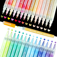Vente d'usine - Stylos à peinture acrylique à pointe fine de 0,7 mm, 36 couleurs, peinture acrylique à base d'eau, marqueur pour artisanat, métal, tissu, céramique
