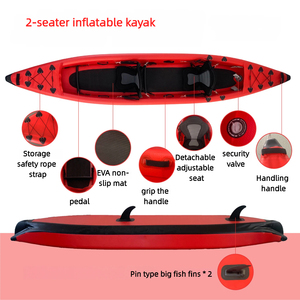 Kayak Doble Inflable <span class=keywords><strong>Kaya</strong></span> Rib, Ecológico, Resistente al Desgaste, Plegable, para Deportes Acuáticos, <span class=keywords><strong>Pesca</strong></span> y Recreación - Product Image 2