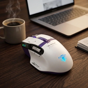 <span class=keywords><strong>Souris</strong></span> de jeu sans fil tri-mode avec écran OLED, éclairage RGB, prise en main ergonomique pour joueur PC - Product Image 1