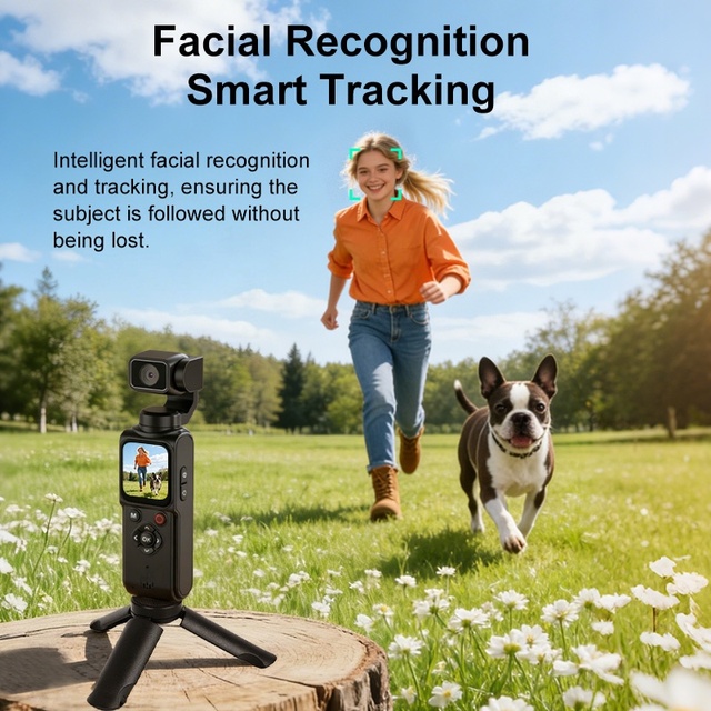 Face/Object Tracking Automatic 4K Wifi 10x-20x Digital Zoom Ultra HD Vlogging Waterproof Night Vision Pocket 3 Gimbal Camera