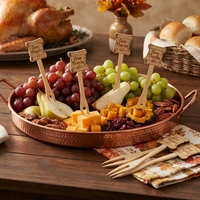 Dankbare bamboe fruitvorkjes, FDA LFGB goedgekeurd, biologisch afbreekbaar, voor desserts en cocktails, voor Thanksgiving.