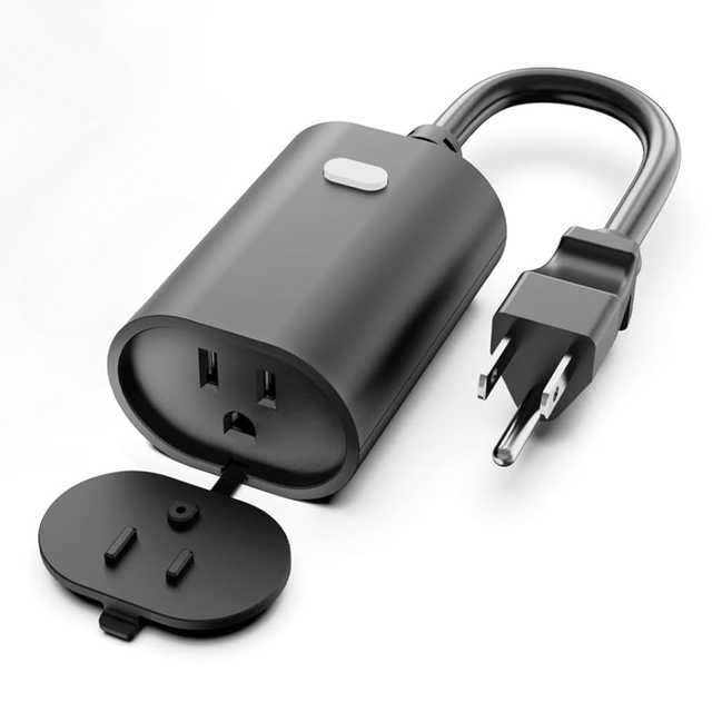 Outdoor Heavy Duty WiFi Smart Plug Waterproof Remote Control Outlet with Voice Assistant Compatibility No Hub Required