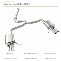 Échappement arrière à soupapes SS304 pour Seat Leon Cupra ST 4Drive 2.0T, soudé par TIG, son profond, performance optimisée